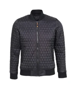 2786 Womens/Ladies Quilted Zip Up Flight Jacket (Black)