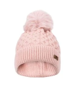 Trespass Womens/Ladies Freja Pom Pom Beanie (Misty Rose)