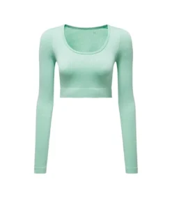 TriDri Womens/Ladies Ribbed Seamless 3D Crop Top (Peppermint)