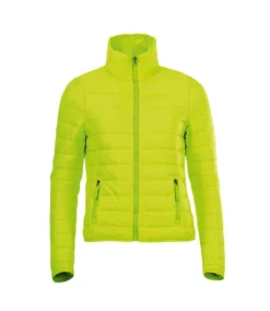 SOLS Womens/Ladies Ride Padded Water Repellent Jacket (Neon Green)