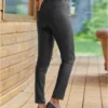 Women's Black Satin-Effect Stretchy Pants