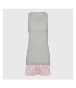 Towel City Womens/Ladies Short Pyjama Set (White/Pink)
