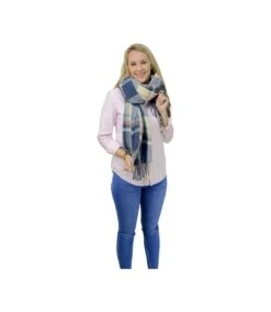 HyFASHION Womens/Ladies Tartan Supersoft Winter Scarf (Navy/Fig/White) (One Size)