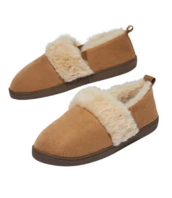 Women's Faux-Fur Lined Slippers - Camel