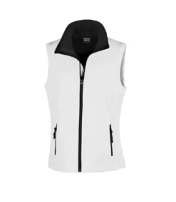 Result Core Womens/Ladies Printable Softshell Bodywarmer (White / Black)