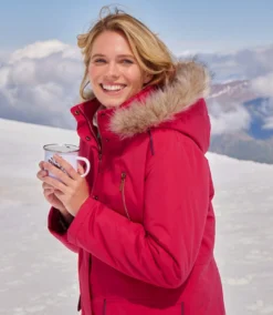 Women's Raspberry Quilted Parka - Hood -Featured Women's Clothing Stores 15baf29bbbe1d5a16cc4fb27c073e6eb