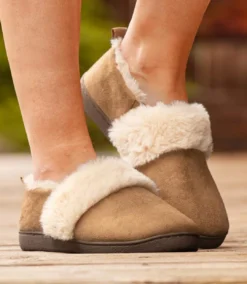 Women's Faux-Fur Lined Slippers - Camel -Featured Women's Clothing Stores 18abcde882898aeba5dc5b6cfe3e1131