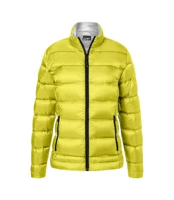 James And Nicholson Womens/Ladies Quilted Down Jacket (Yellow/Silver)