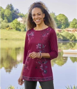 Women's Plum Boat-Neck Tunic