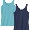Pack Of 2 Women's Tank Tops - Turquoise Navy