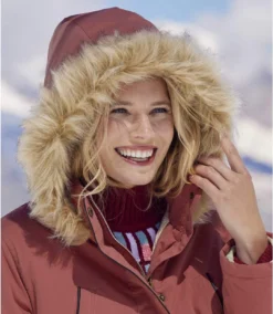 Women's Pink Water-Repellent Microtech Parka - Faux-Fur Hood -Featured Women's Clothing Stores 20aca16ac6351b4b3932c322fff5c2f5