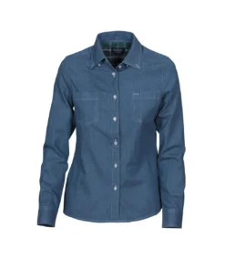 James Harvest Womens/Ladies Jupiter Denim Look Shirt (Blue)