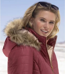 Women's Longline Padded Coat - Water-Repellent -Featured Women's Clothing Stores 3373757924b346b748bdc3999c108e9d