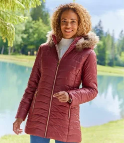 Women's Longline Padded Coat - Water-Repellent -Featured Women's Clothing Stores 358314a6f94398c3724a6353b3cacf47