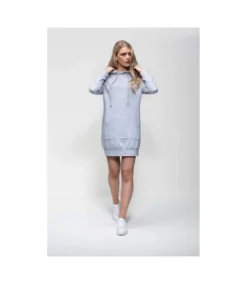 AWDis Girlie Womens/Ladies Hoodie Dress (Heather Gray)