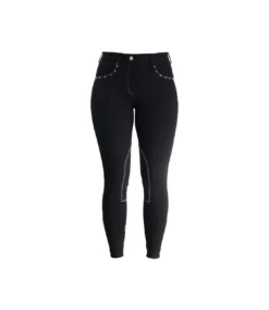 HyPERFORMANCE Womens/Ladies Diamante Breeches (Black/Berry)