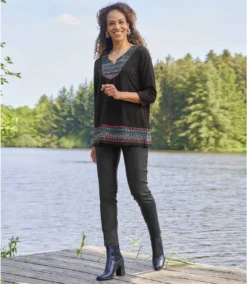 Women's Black Satin-Effect Stretchy Pants -Featured Women's Clothing Stores 406765a3ee174aac1b853a306613f3c0