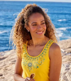 Pack Of 2 Women's Tank Tops - Yellow Blue -Featured Women's Clothing Stores 494f07796b163baaa7505379fd9df163