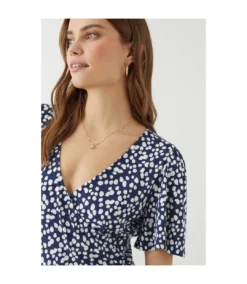 Dorothy Perkins Womens/Ladies Spotted Angel Sleeve Wrap Top (Navy) -Featured Women's Clothing Stores 4F9D3824D5E39B8C60DF60BBF20508BF91C62058DCBDDACD9CABA8D119B0103A