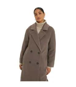 Dorothy Perkins Womens/Ladies Double-Breasted Longline Coat (Taupe) -Featured Women's Clothing Stores 5653AC4591F739A82F0340185A4F818F22410F0D7DD1BA8D547D2A417CE07EC4