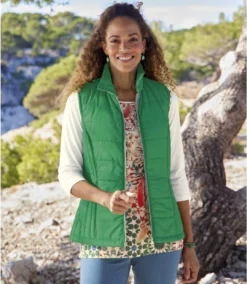 Women's Green Full Zip Padded Vest - Water-Repellent -Featured Women's Clothing Stores 58102c75fccb2f48c05908340dd3e24a