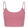 Skinni Fit Womens/Ladies Fashion Sustainable Adjustable Strap Crop Top (Dusky Pink)
