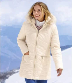 Women's Quilted Parka With Faux-Fur Hood - Water-Repellent - Full Zip -Featured Women's Clothing Stores 5a1b30b7af7cc6558b8e920b7afd7124