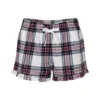 SF Womens/Ladies Tartan Frill Shorts (White/Pink)
