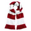 Beechfield Varsity Unisex Winter Scarf (Double Layer Knit) (Classic Red / White) (One Size)