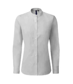 Premier® Premier Womens/Ladies Banded Grandad Collar Formal Shirt (White)