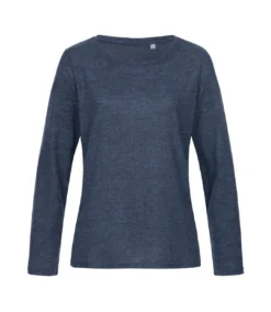 Stedman Womens/Ladies Stars Crew Neck Knitted Sweater (Marina Blue Melange)