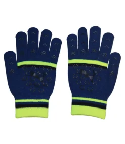 Puma Womens/Ladies Striped Gloves (Black/Hi-Vis Yellow)