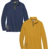 Pack Of 2 Women's Microfleece Pullovers - Navy Ochre