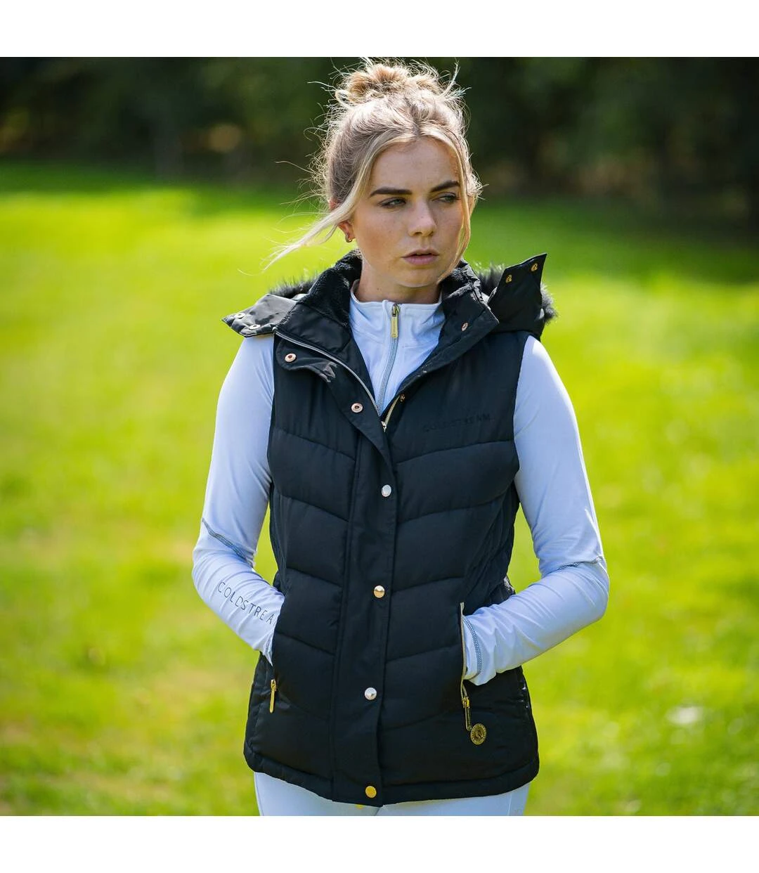 Coldstream Womens/Ladies Leitholm Quilted Gilet (Black) 2 Coldstream Womens/Ladies Leitholm Quilted Gilet (Black) - Image 2