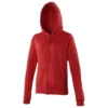 Awdis Girlie Womens/Ladies Hooded Sweatshirt / Hoodie / Zoodie (Fire Red)
