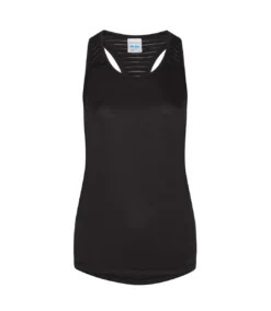 AWDis Just Cool Womens/Ladies Smooth Workout Tank (Jet Black/Black)