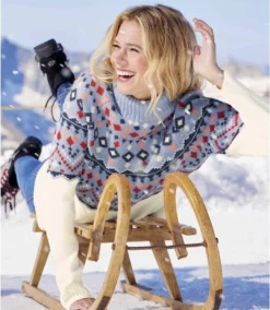 Women's Patterned Roll-Neck Sweater - Lavender Ecru -Featured Women's Clothing Stores 7745162d9128dd92e6202bf34afee673