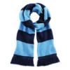 Beechfield Varsity Unisex Winter Scarf (Double Layer Knit) (French Navy / Sky Blue) (One Size)