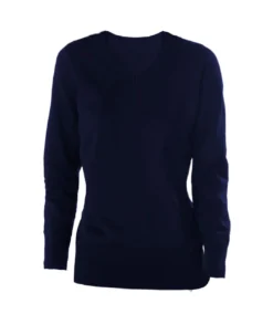 Kariban Womens V-Neck Long Sleeve Jumper / Knitwear (Navy)