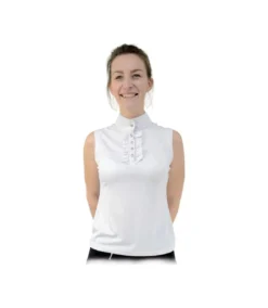 HyFASHION Womens/Ladies Katherine Ruffle Sleeveless Show Shirt (White)