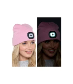 RJM Unisex Adult LED Torch Beanie (Pink)