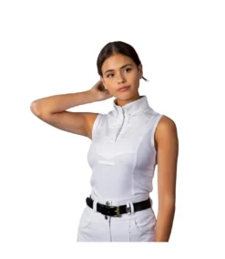 Aubrion Womens/Ladies Tie Keeper Sleeveless Shirt (White)