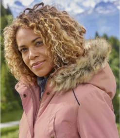 Women's Pink Parka With Faux-Fur Hood -Featured Women's Clothing Stores 98f3a67975a7318bd57d39db2c3c5674