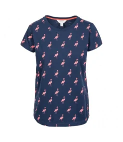 Trespass Carolyn Womens Short Sleeved Patterned T Shirt (Navy Flamingo)