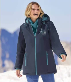 Women's Navy Parka - Water-Repellent