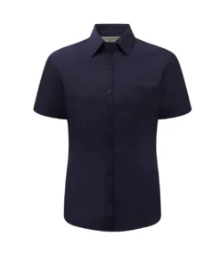 Russell Collection Womens/Ladies Poplin Easy-Care Short-Sleeved Formal Shirt (French Navy)