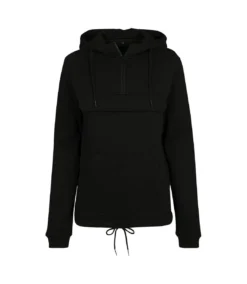Build Your Brand Womens/Ladies Pullover Hoodie (Black)