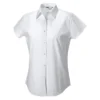 Russell Collection Ladies/Womens Cap Sleeve Easy Care Fitted Shirt (White)