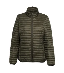 2786 Womens/Ladies Tribe Hooded Fineline Padded Jacket (Olive)