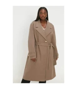 Dorothy Perkins Womens/Ladies Belt Curve Longline Coat (Mink)